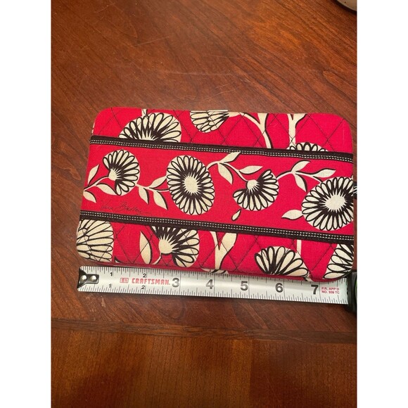 Vera Bradley Deco Daisy Red Black White Pushlock Hard-sided Wallet - Picture 4 of 9